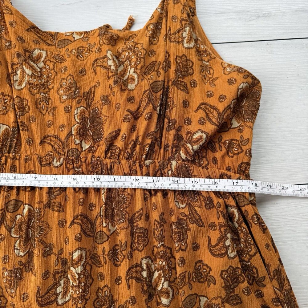 Dex Floral Sleeveless Tiered Maxi Dress Womens Size 1X Boho Earthy Lined Pockets - Picture 10 of 11